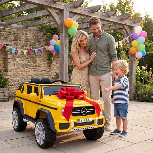 12V Licensed Mercedes-Benz Kids Ride-On Car, Yellow Powered Ride On Toys Yellow at Gallery Canada
