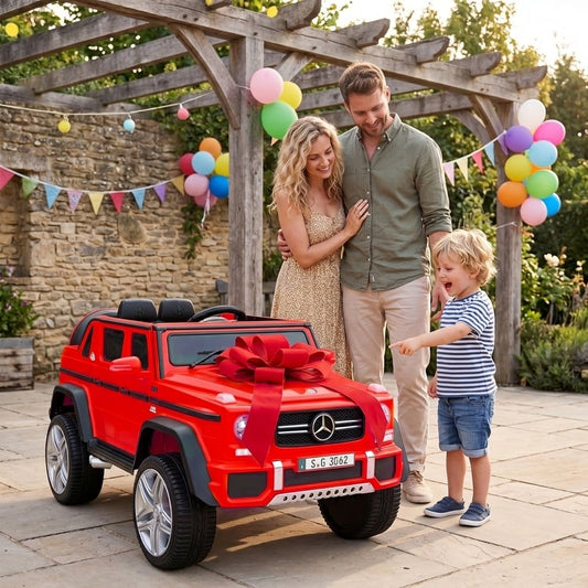 12V Licensed Mercedes-Benz Kids Ride-On Car, Red Powered Ride On Toys Red at Gallery Canada