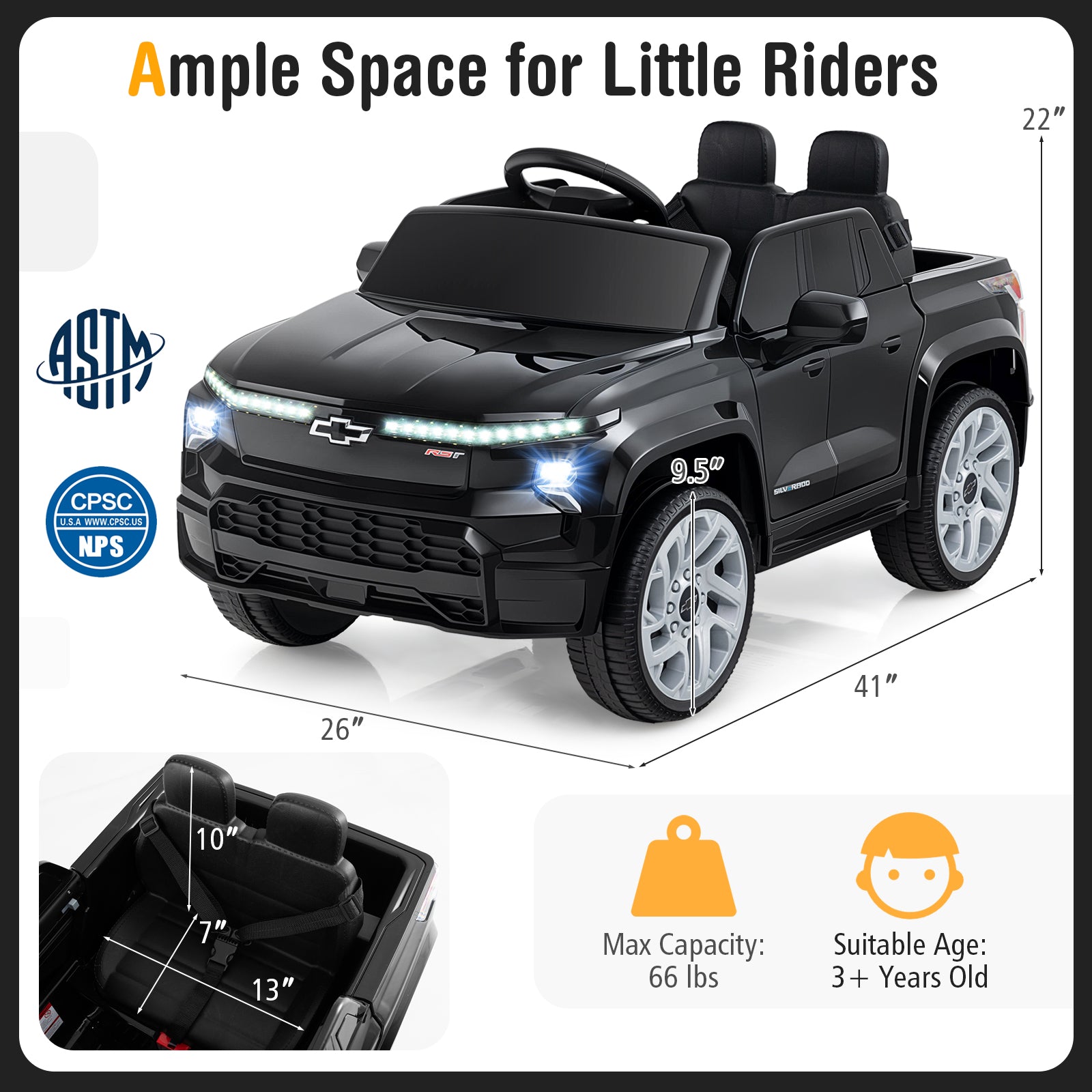 12V Ride On Car Truck, Remote Control, Black Powered Ride On Toys at Gallery Canada