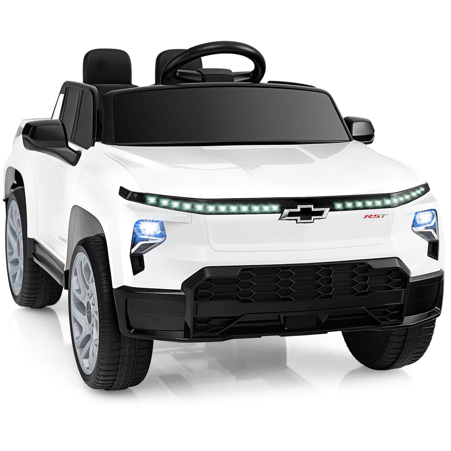 12V Ride On Car Truck, Remote Control, For 3+, White Powered Ride On Toys White at Gallery Canada
