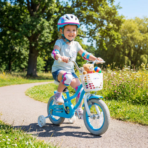 12/14/16/18/20 Inch Kids Bike with Dual Brakes and Adjustable Seat-12 Inch, Blue