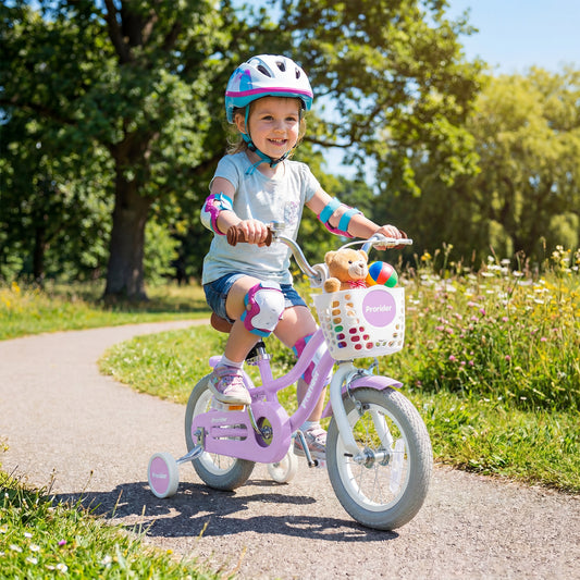 12/14/16/18/20 Inch Adjustable Kids Bike with 2 Brake System-12 Inch, Purple Kids Bike Purple at Gallery Canada