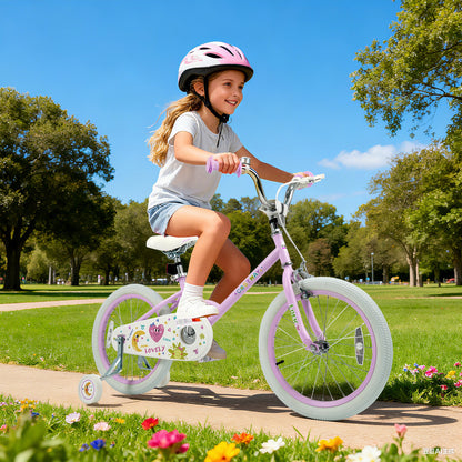 12/14/16/18 Inch Kids Bike Adjustable for 3-8 Years Old Children Purple - Stars & Moon-18 inches, Purple Kids Bike at Gallery Canada