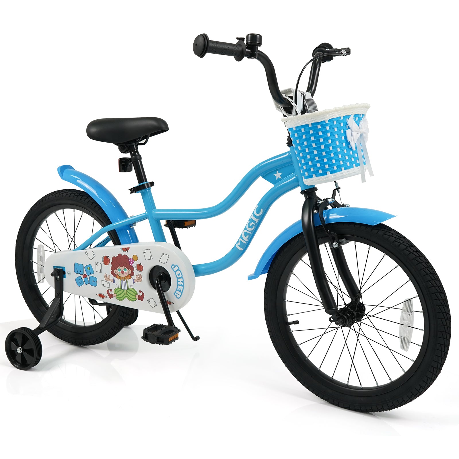 12/14/16/18 Inch Kids Bike with Training Wheels and Basket Navy Color-18 inches, Navy Kids Bike Navy at Gallery Canada