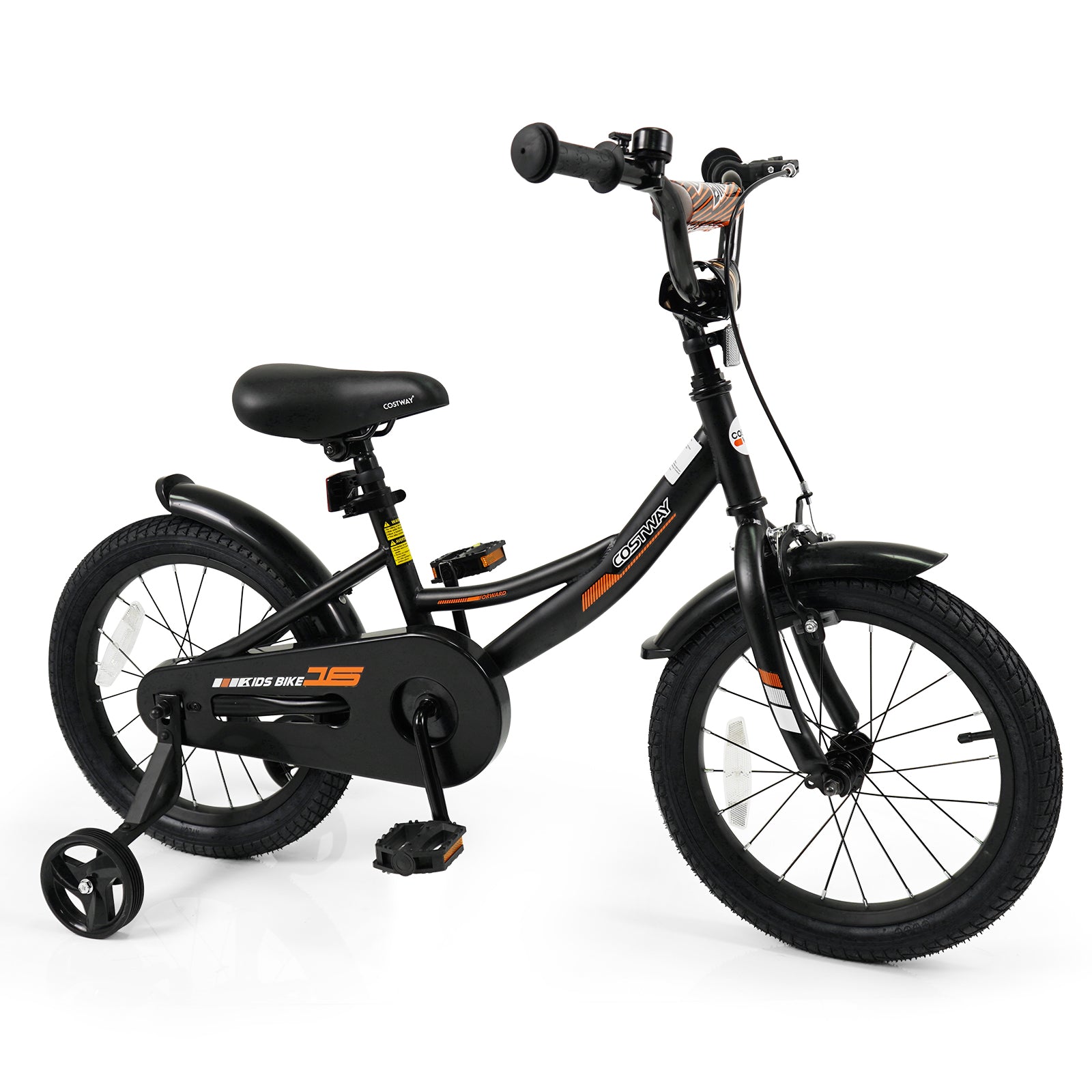 Kids Bike, 16 Inches, Removable Training Wheels, Adjustable Seat, Black Kids Bike at Gallery Canada