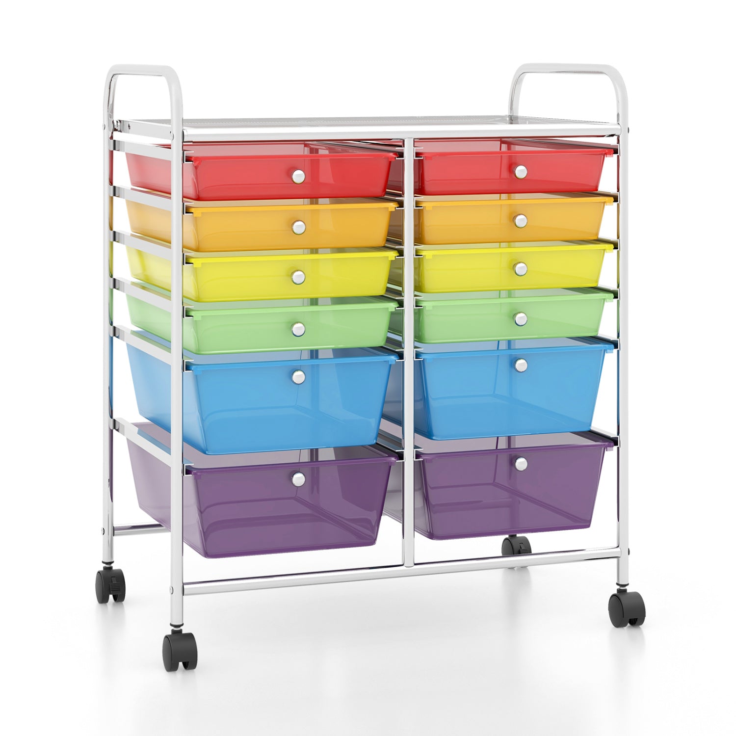 12 Storage Drawer Organizer Bins Rolling Cart, Transparent, Multicolor File Cabinets at Gallery Canada