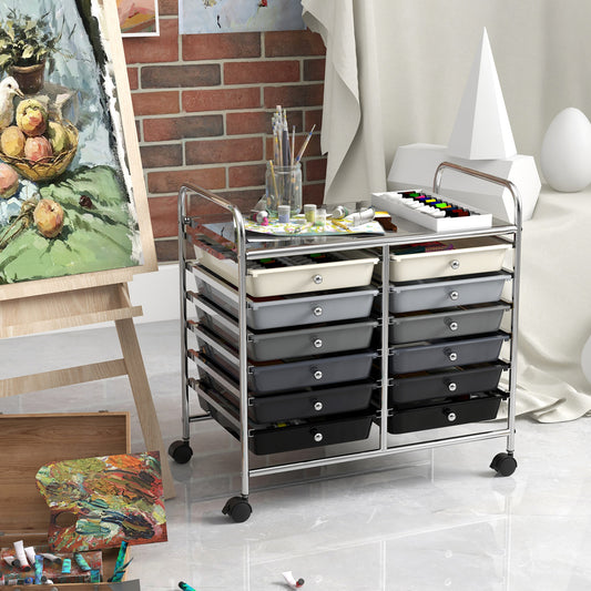12 Drawer Rolling Storage Cart, Gradient, Gray File Cabinets Gradient Gray at Gallery Canada