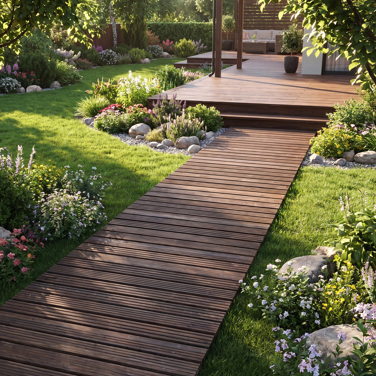 12 Ft Wooden Garden Pathway, 22 in Wide, Brown Decorative Fencing & Flooring at Gallery Canada