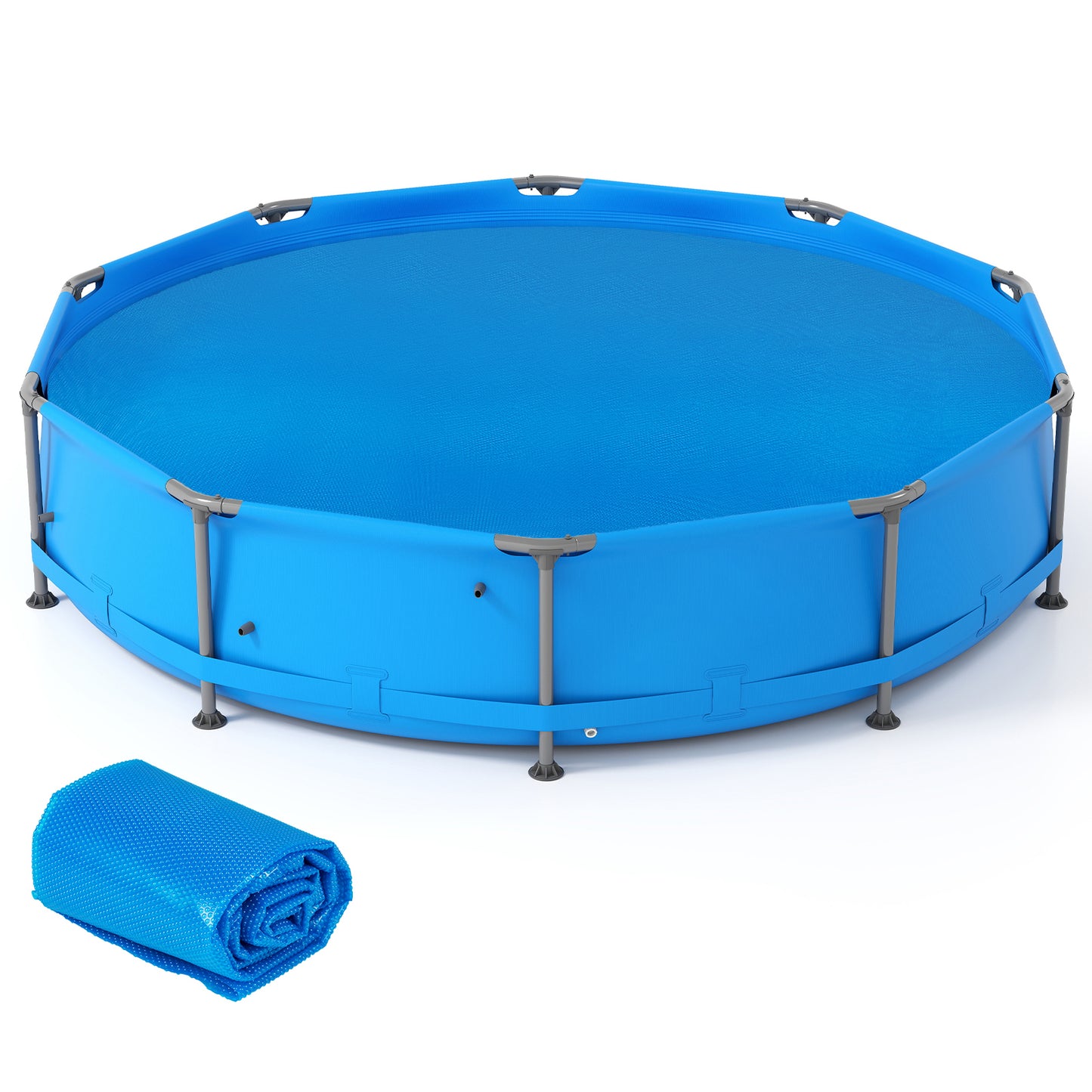 12 Feet Round Solar Pool Cover, 12 Mil, Blue Swimming Pools Blue at Gallery Canada