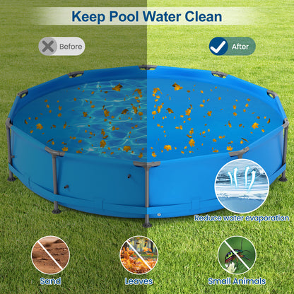 12 Feet Round Solar Pool Cover, 12 Mil, Blue Swimming Pools at Gallery Canada