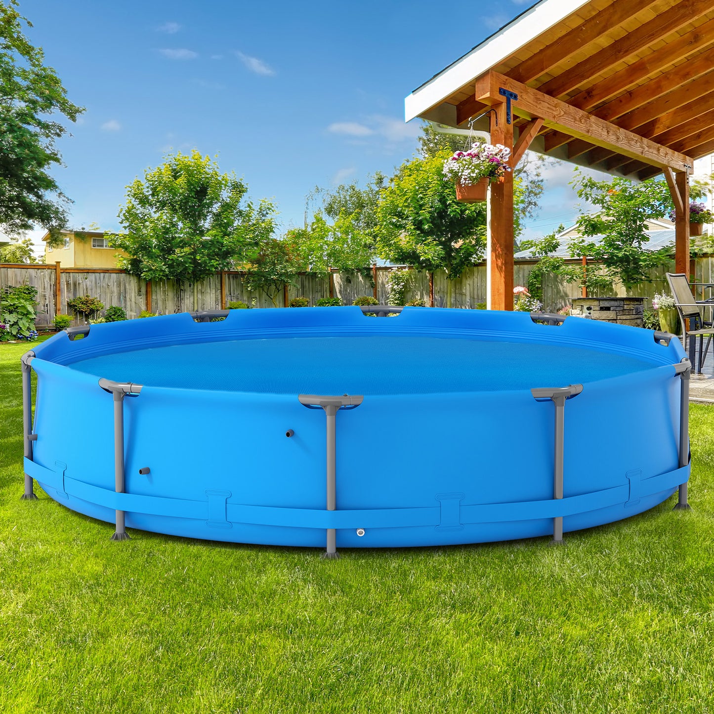 12 Feet Round Solar Pool Cover, 12 Mil, Blue Swimming Pools at Gallery Canada