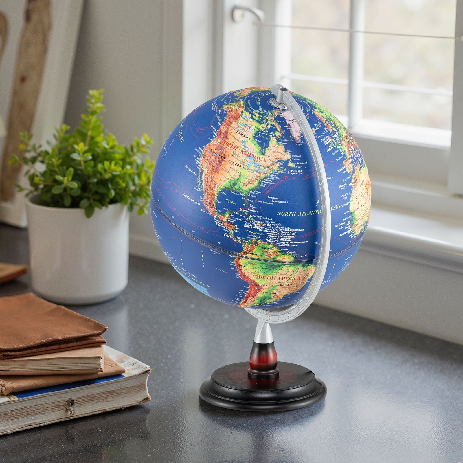 12 Inch Illuminated World Globe, Antique Night Lamp, Navy Learning Toys at Gallery Canada