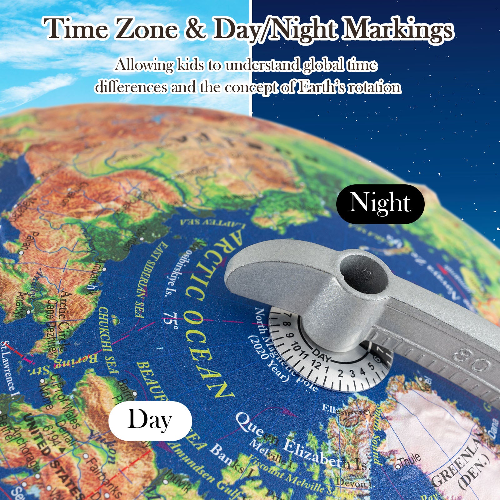 12 Inch Illuminated World Globe, Antique Night Lamp, Navy Learning Toys at Gallery Canada