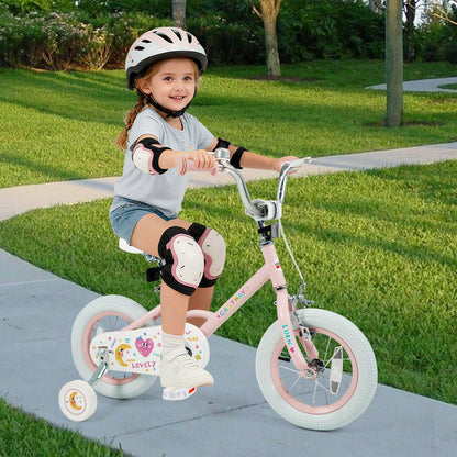 12 Inch Kids Bike Adjustable for 3-8 Years Old Children Pink - Stars & Moon, Pink Kids Bike at Gallery Canada