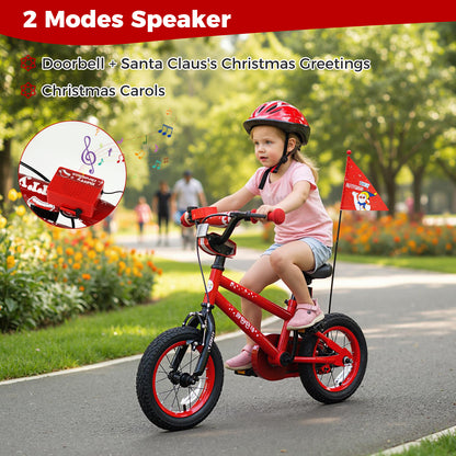 12 Inch Kids Bike Adjustable with Christmas Music & Flag for Aged 3-5 Years Old, Red Kids Bike at Gallery Canada