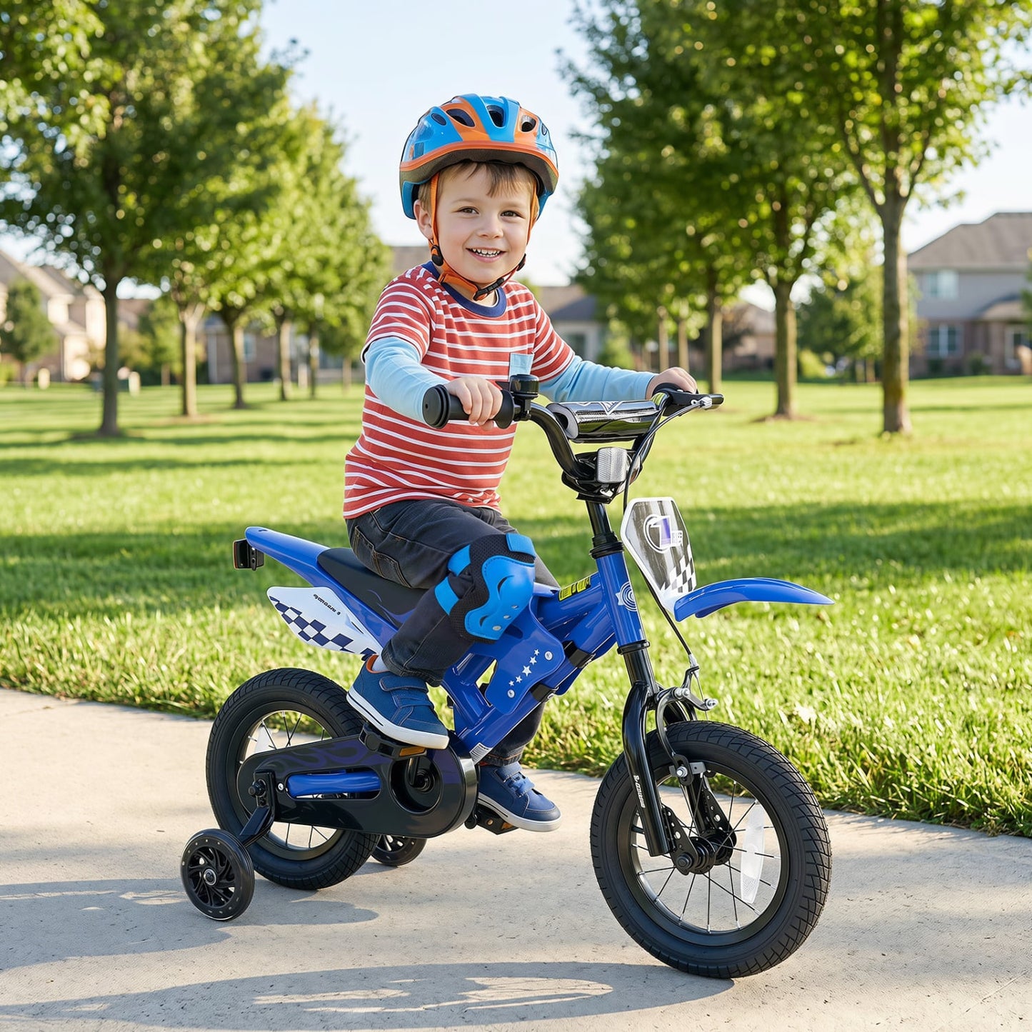 12 Inch Kids Bike, Motorcycle Inspired, Ages 3-4, Blue Kids Bike at Gallery Canada