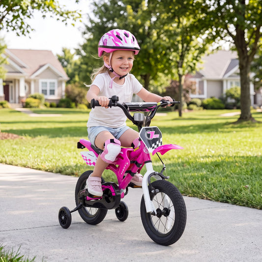 12 Inch Kids Bike Motorcycle-Style for Ages 3-4, Pink Kids Bike Pink at Gallery Canada