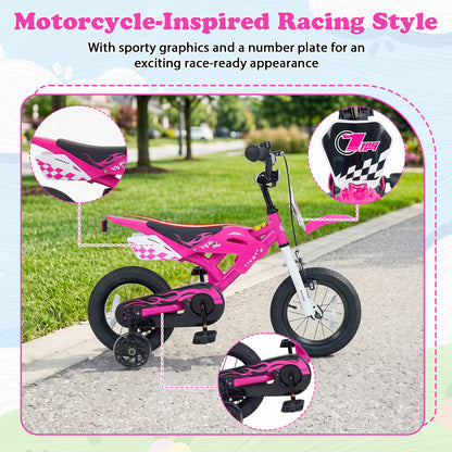 12 Inch Kids Bike Motorcycle-Style for Ages 3-4, Pink Kids Bike at Gallery Canada