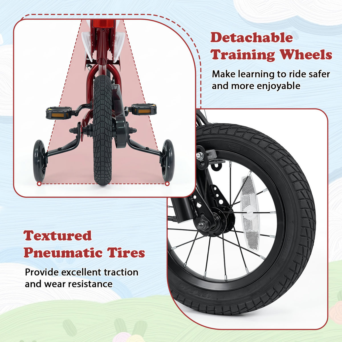 12 Inch Kids Bike Motorcycle-Inspired for Boy Girl Ages 3-4 Years, Red Kids Bike at Gallery Canada