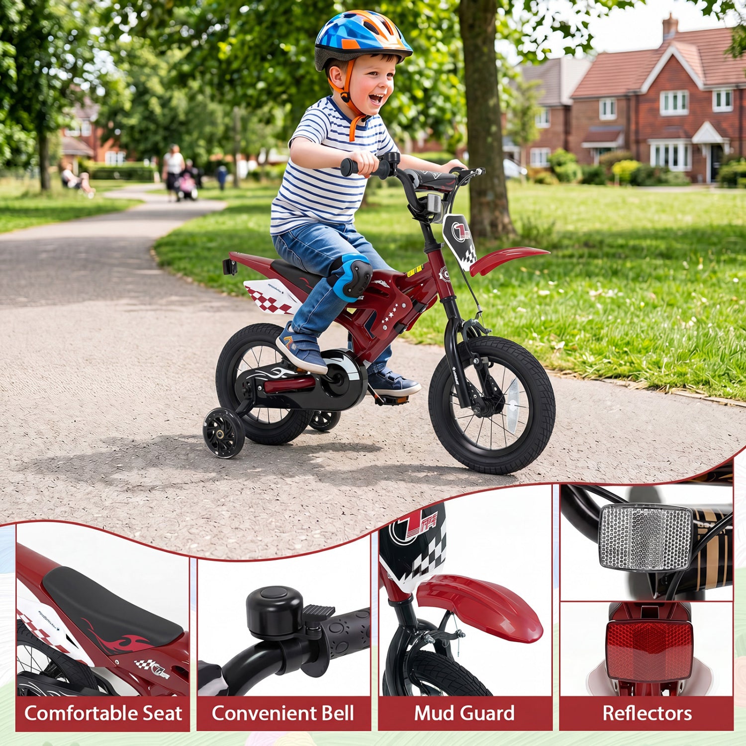 12 Inch Kids Bike Motorcycle-Inspired for Boy Girl Ages 3-4 Years, Red Kids Bike at Gallery Canada