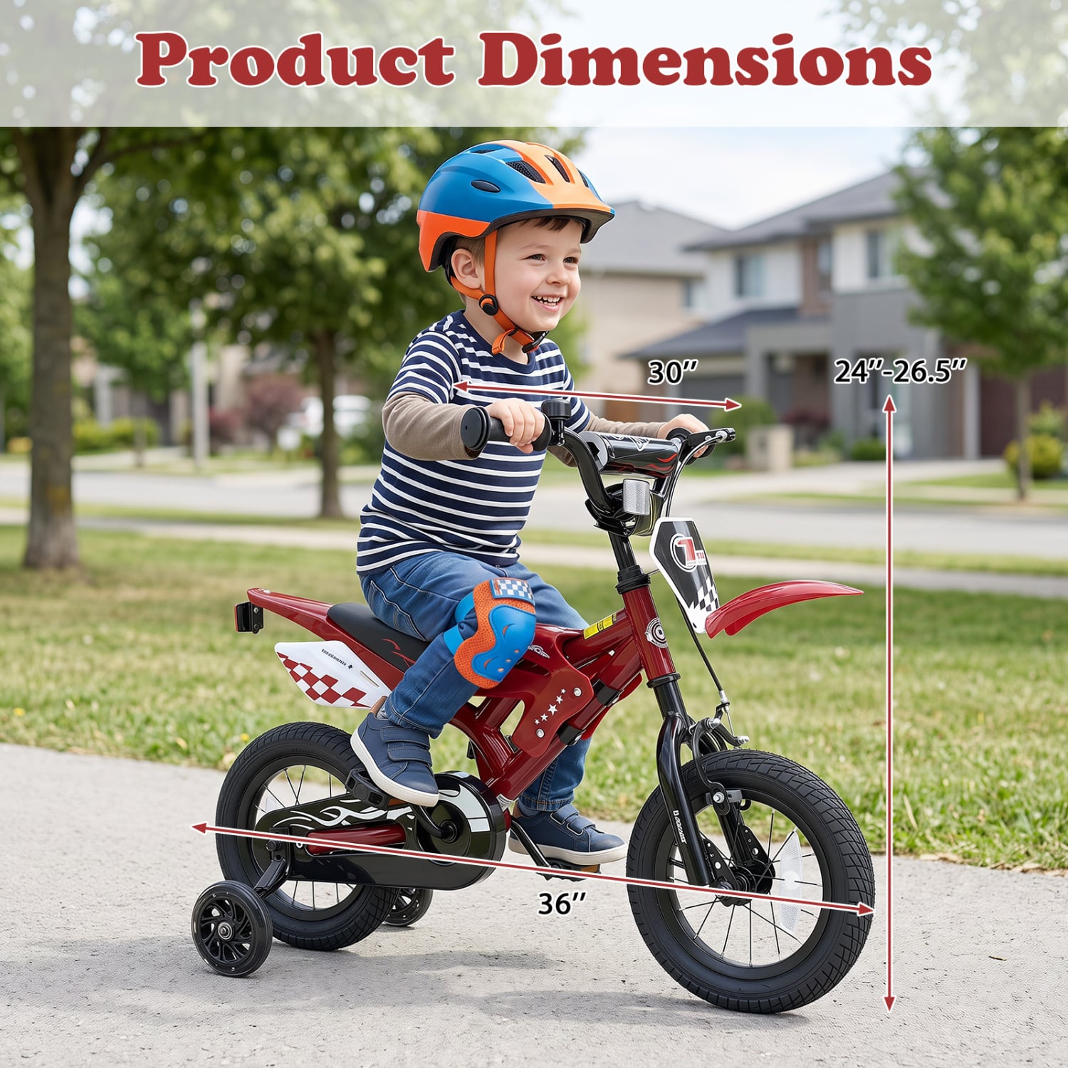 12 Inch Kids Bike Motorcycle-Inspired for Boy Girl Ages 3-4 Years, Red Kids Bike at Gallery Canada