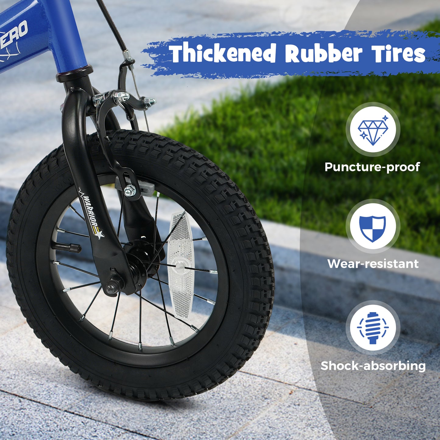 12-Inch Kids Bike, Removable Training Wheels, Navy Kids Bike at Gallery Canada