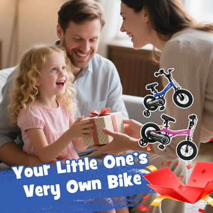 12-Inch Kids Bike, Removable Training Wheels, Navy Kids Bike at Gallery Canada