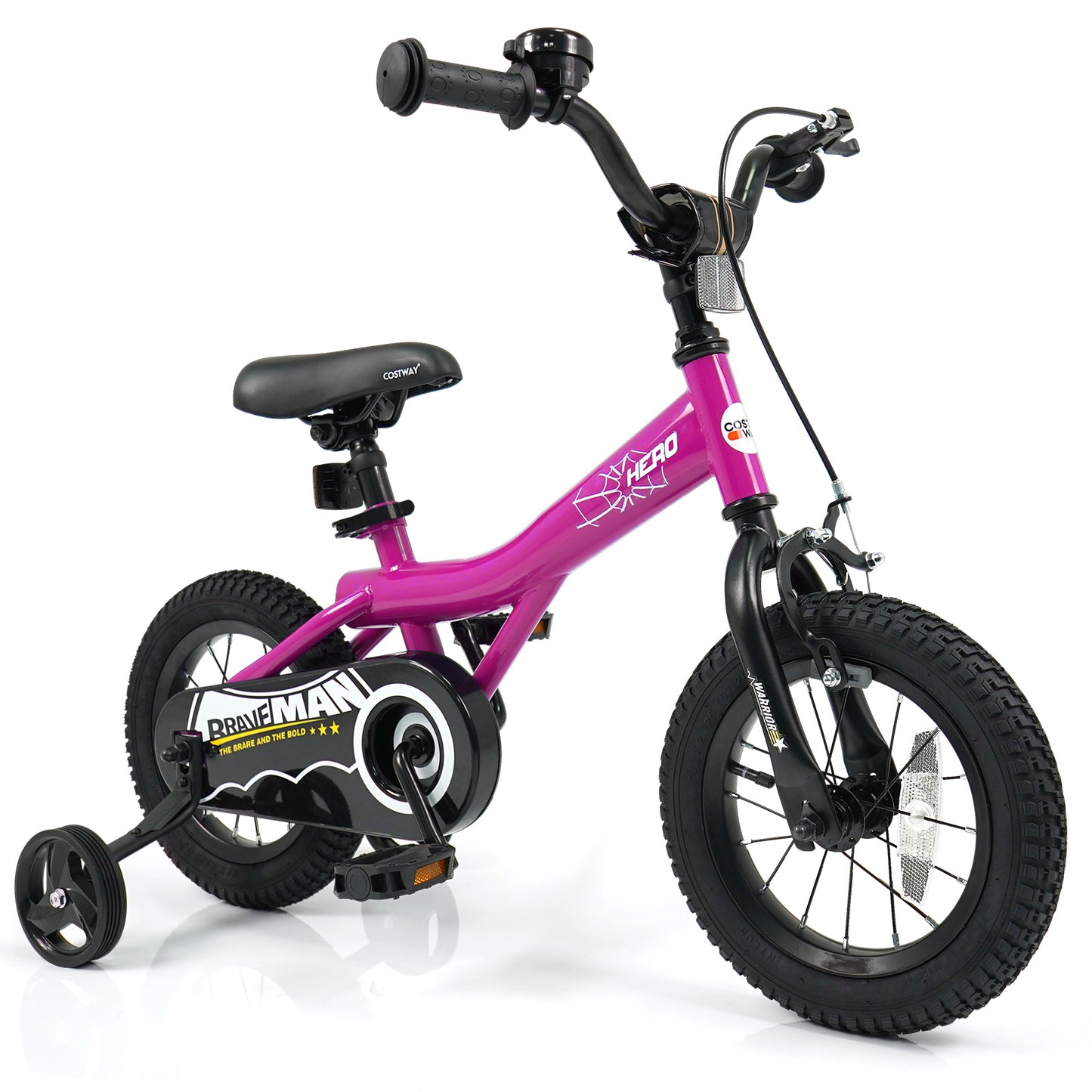 12-Inch Kids Bike With Removable Training Wheels, Brave Hero, Pink Scooters at Gallery Canada