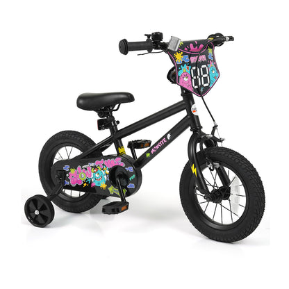 12 Inch Kids Bike with Training Wheels for Ages 3-4 Years Old Black- Street Art Time, Black Kids Bike Black at Gallery Canada