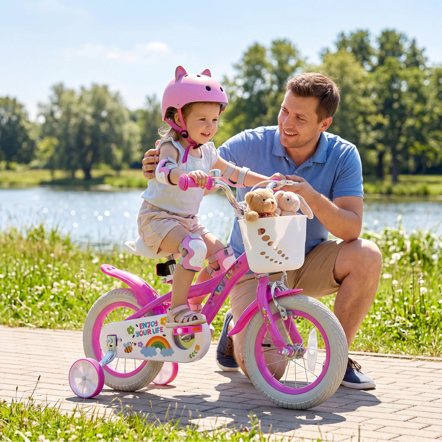 12 Inches Girls Bike for 3-4 Years Old, Pink Kids Bike at Gallery Canada