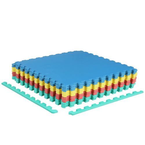12 Pack Non-Slip Protective Interlocking EVA Foam Floor Tiles, Multicolor