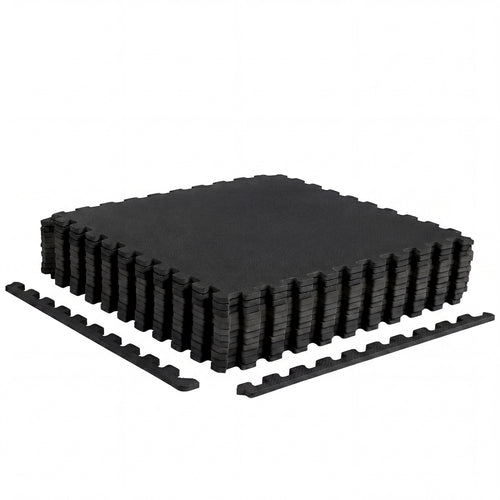 12 Pack Non-Slip Protective Interlocking EVA Foam Floor Tiles, Black