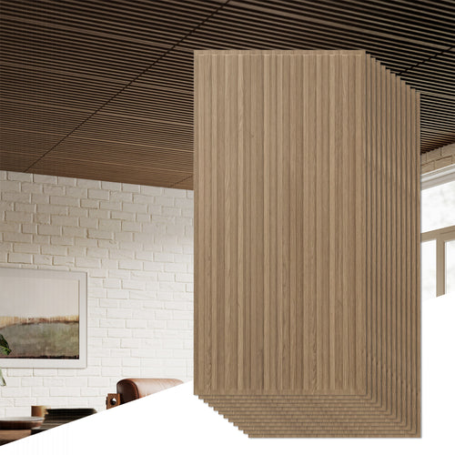 PVC Slat Wall Panels, 12-Pack, Interior Wall Decor, Walnut