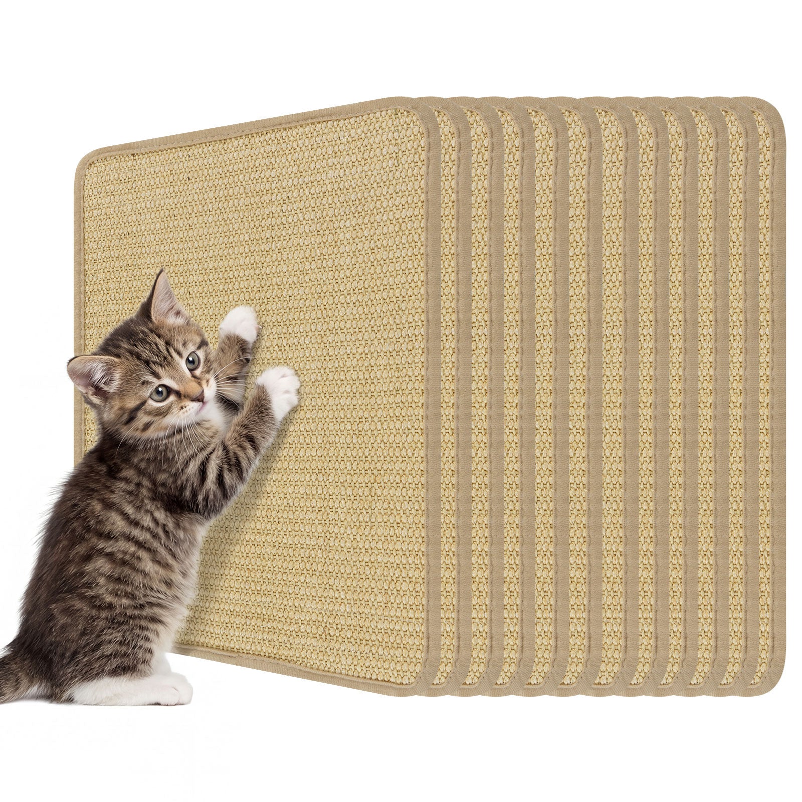 Cat Scratcher Mat Set, 12 Pieces 16 x 12 Inch, Natural Sisal Pads Cat Trees Condos & Scratchers at Gallery Canada