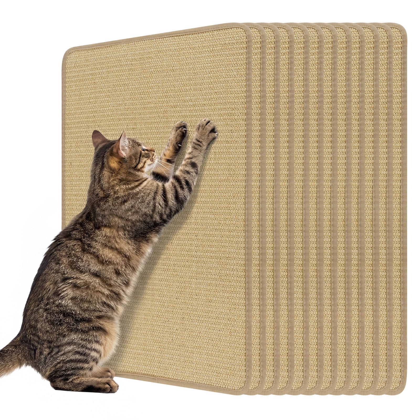 Cat Scratcher Mat Set, 12 Pieces, 24 x 16 Inch, Natural Sisal Cat Trees Condos & Scratchers at Gallery Canada