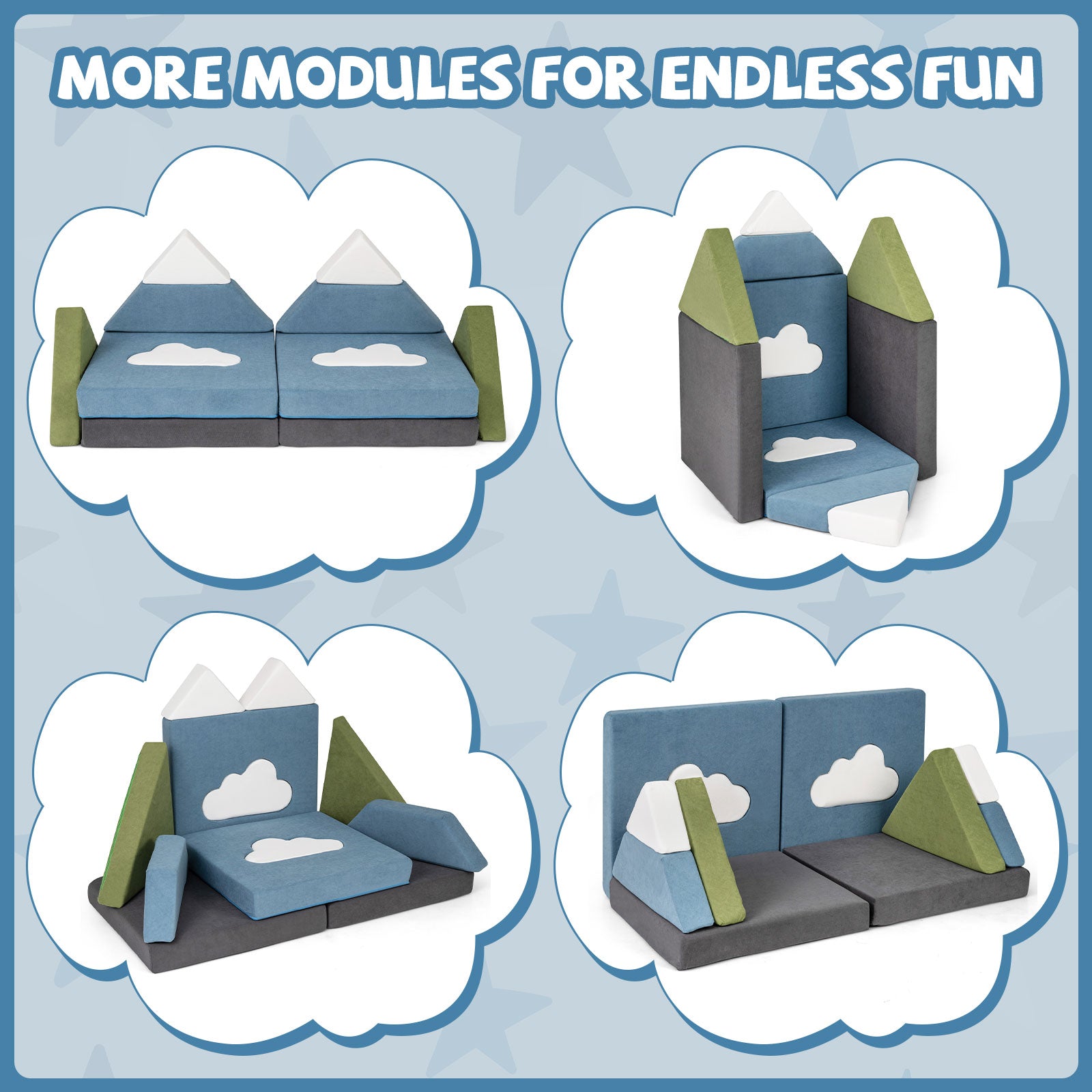 12 Pieces Snow Mountain Theme Toddler Foam Building Fort Kids Chairs & Seating at Gallery Canada
