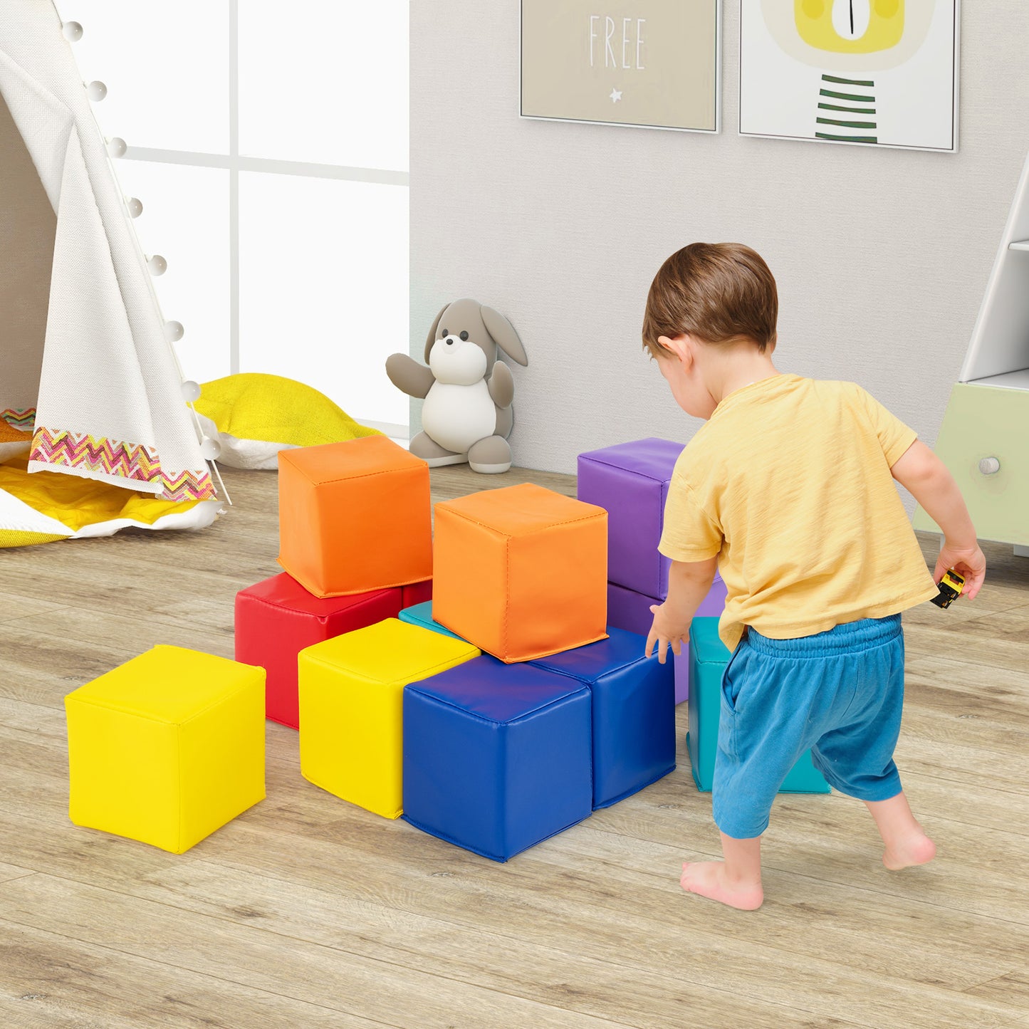 12 Pieces Soft Foam Building Blocks, Multicolor Climbers & Slides at Gallery Canada