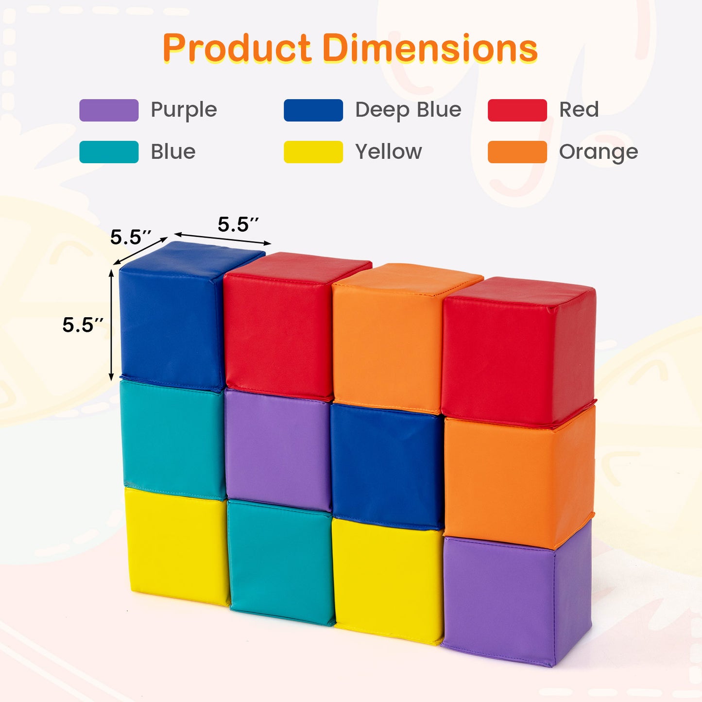 12 Pieces Soft Foam Building Blocks, Multicolor Climbers & Slides at Gallery Canada
