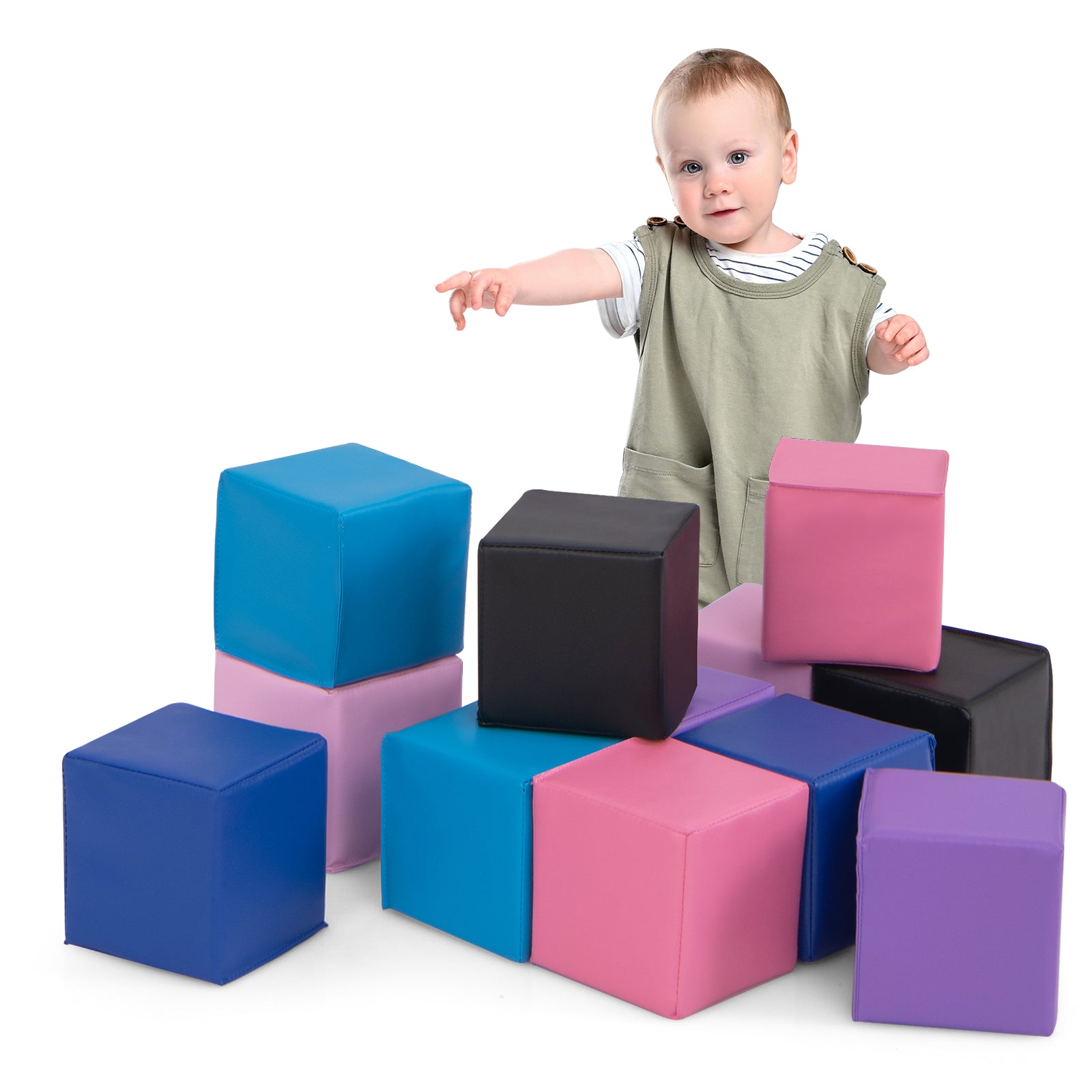 12 Piece Soft Foam Building Blocks, Climbing Cubes Set, Deep, Multicolor Climbers & Slides at Gallery Canada