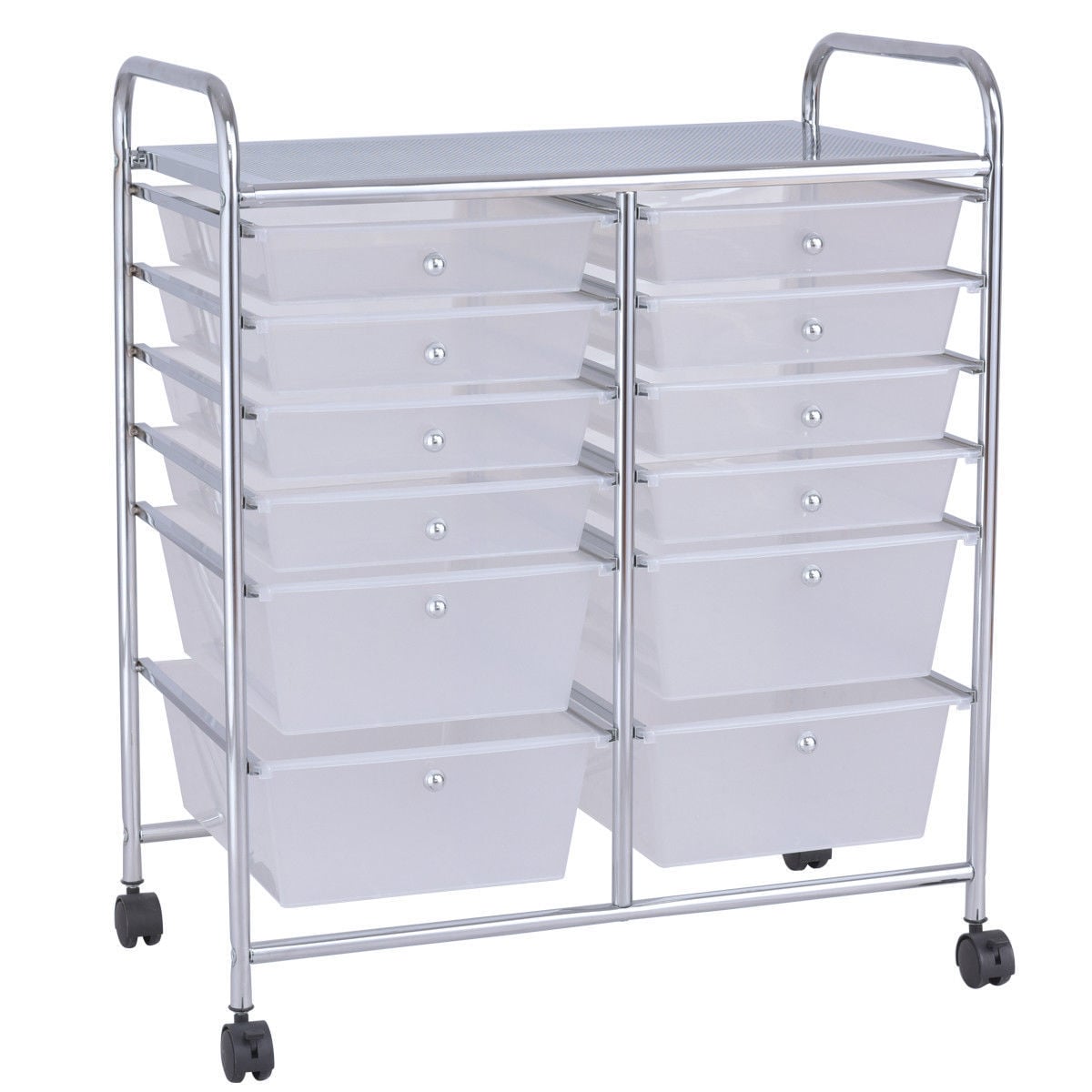 12 Drawer Rolling Cart Organizer, White File Cabinets at Gallery Canada