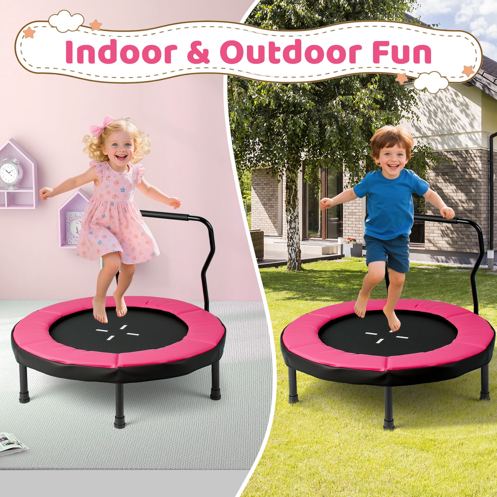 40 Inch Trampoline For Kids, Indoor Outdoor Fitness, Pink Trampolines at Gallery Canada