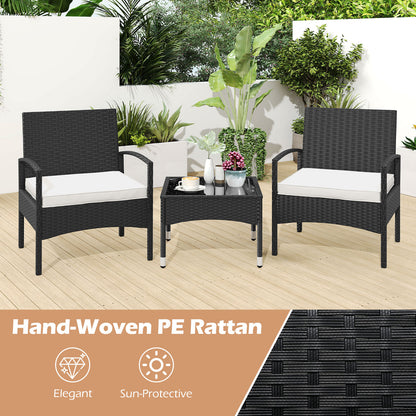 3-Piece Patio Furniture Set, Rattan Bistro Chairs With Table, Beige Patio Conversation Sets at Gallery Canada