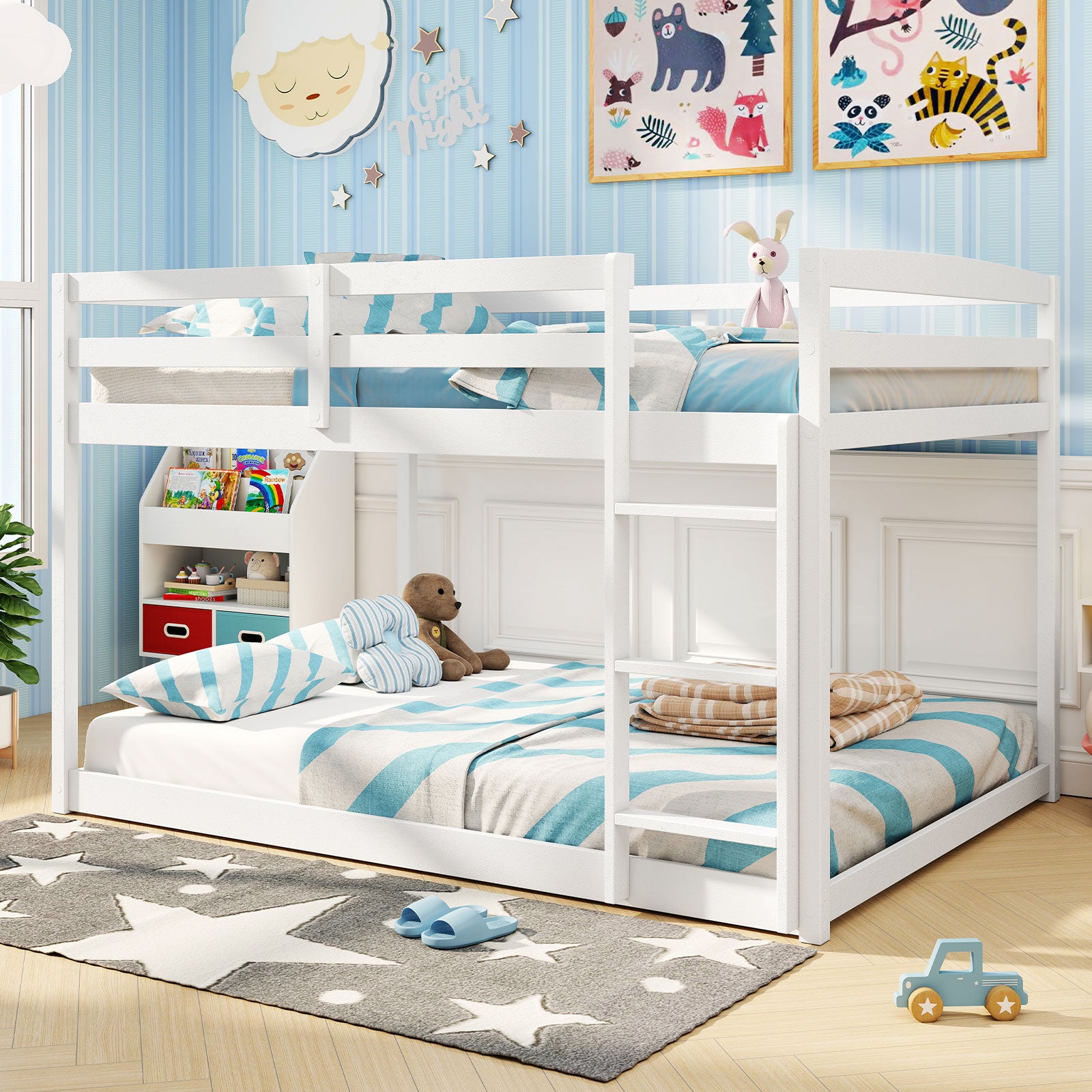 Full Over Full Bunk Bed, Low To Ground, White Bunk Bed Frame at Gallery Canada