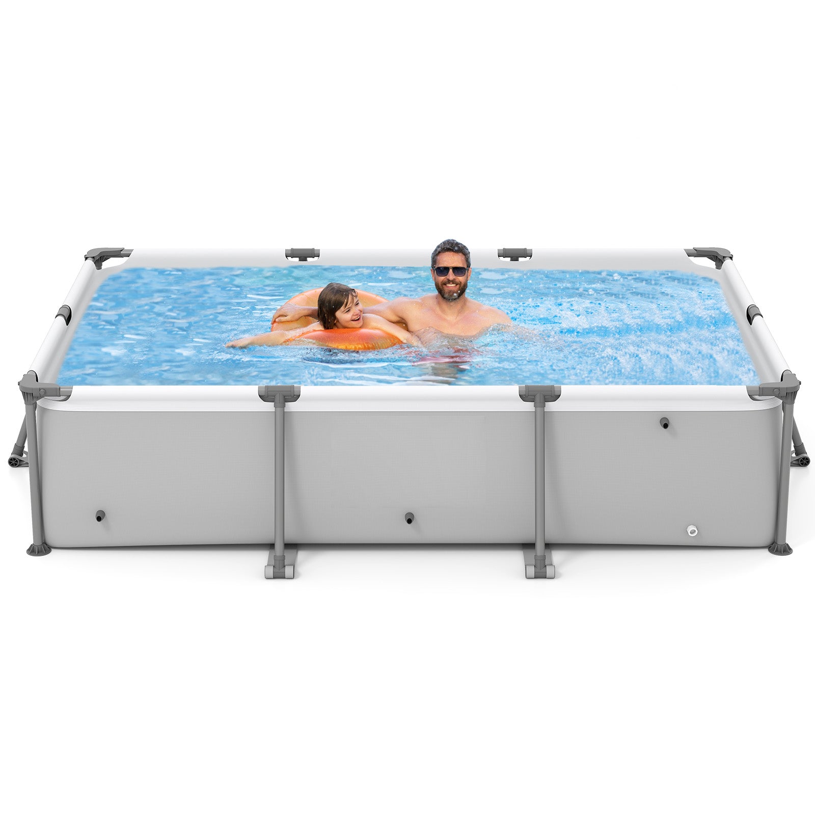 Metal Frame Outdoor Family Swimming Pool, 10 ft, Gray Swimming Pools at Gallery Canada