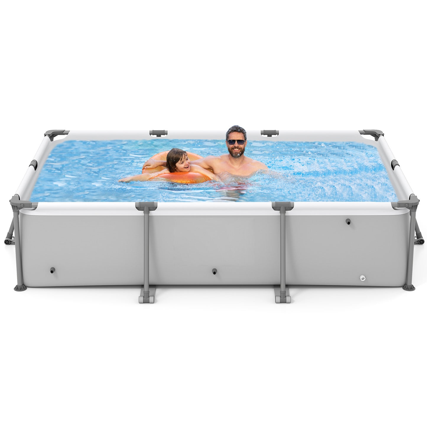 Metal Frame Outdoor Family Swimming Pool, 10 ft, Gray Swimming Pools at Gallery Canada
