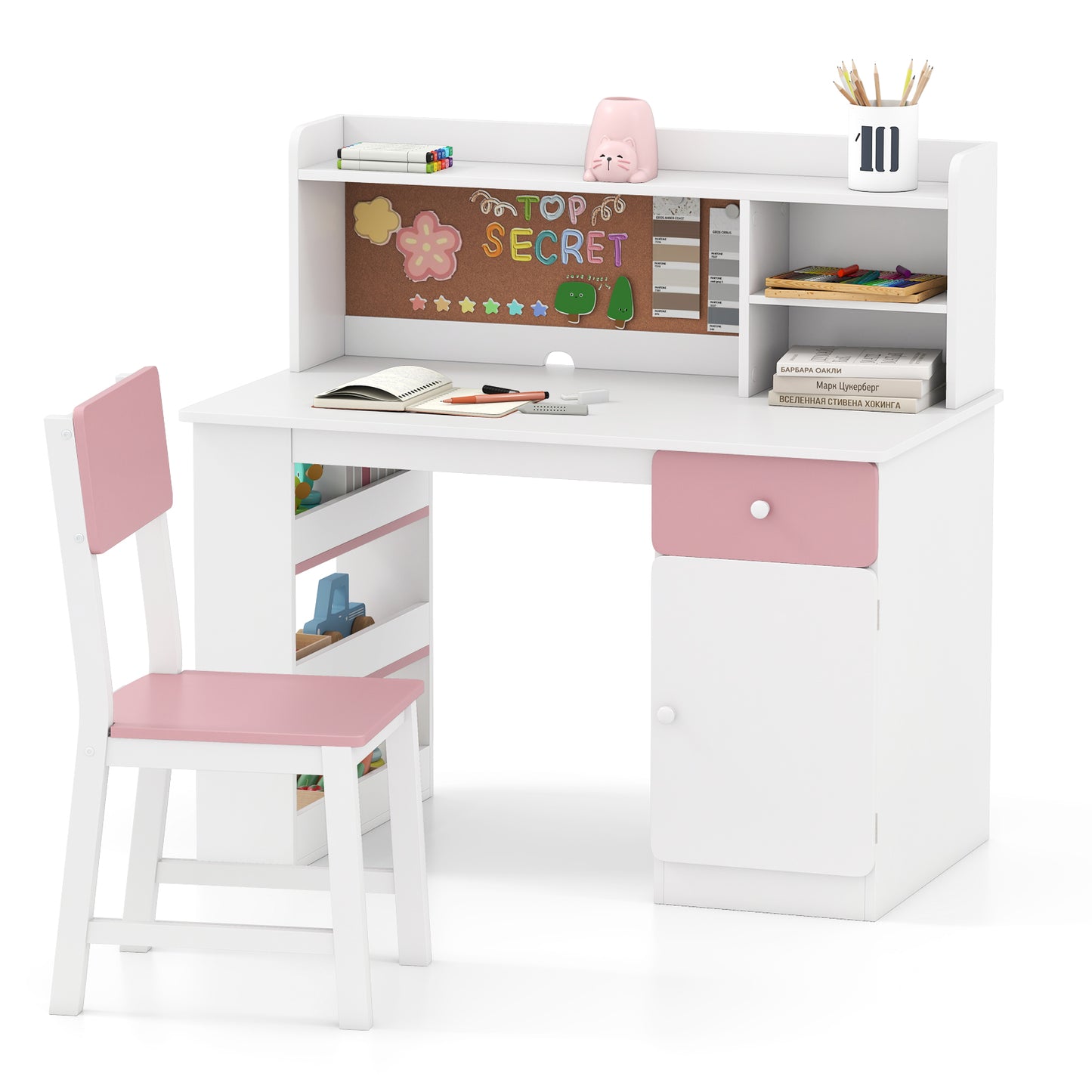 Kids Desk And Chair Set With Hutch, Pink Kids Table & Chair Sets Pink at Gallery Canada