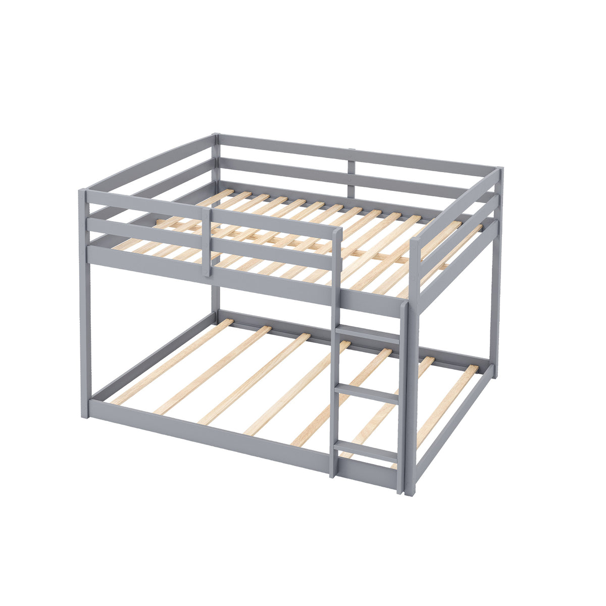 Full Over Full Bunk Bed, Low To Ground, Gray Bunk Bed Frame at Gallery Canada
