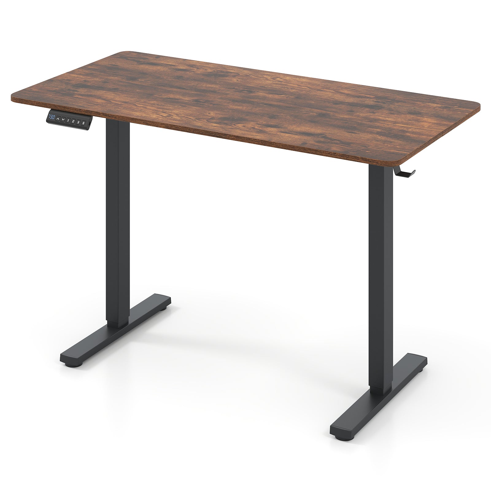 48 Inch x 24 Inch Electric Standing Desk, 3 Memory Settings, Rustic Brown Standing Desks at Gallery Canada