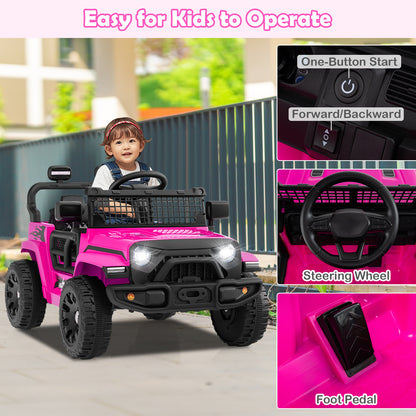 12V Kids Ride On Truck, Battery Powered Electric Vehicle, Pink Powered Ride On Toys at Gallery Canada