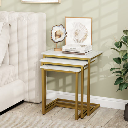3 Piece Multifunctional Coffee End Table Set, White Living Room at Gallery Canada